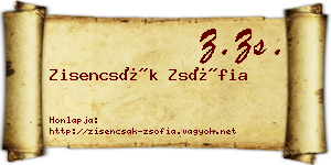 Zisencsák Zsófia névjegykártya