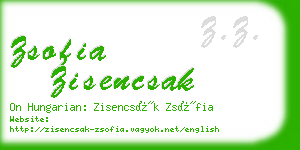 zsofia zisencsak business card
